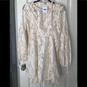 Free People Rubi Lace Fit Flare Dress Size S
